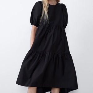 ZARA NWOT Puff Sleeve MIDI Dress